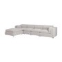 Large Beige Boucle Reversible 5 Seater Chaise Corner Sofa - Hudson