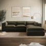 Large Khaki Velvet 5 Seater Modular Corner Sofa - Hudson