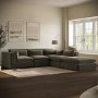 Khaki Green Velvet 5-Seater L-Shape Modular Corner Sofa with Reversible Chaise - Hudson