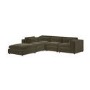 Large Khaki Velvet 5 Seater Modular Corner Sofa - Hudson