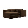 Large Chocolate Brown Velvet 4-Seater Reversible Chaise Corner Sofa – Hudson  