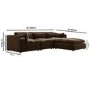 Large Chocolate Brown Velvet 4-Seater Reversible Chaise Corner Sofa – Hudson  