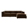 Large Chocolate Brown Velvet 4-Seater Reversible Chaise Corner Sofa – Hudson  