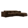 Large Chocolate Brown Velvet 4-Seater Reversible Chaise Corner Sofa – Hudson  