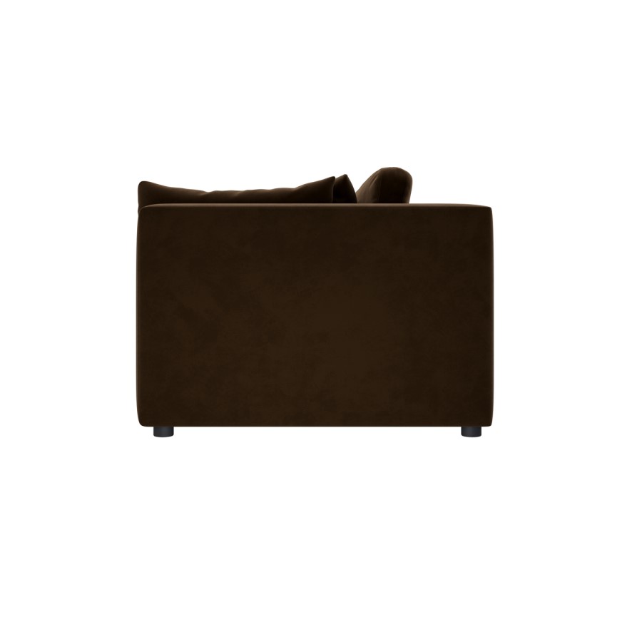 Large Chocolate Brown Velvet 4 Seater Sofa - Hudson