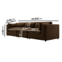 Large Chocolate Brown Velvet 4 Seater Sofa - Hudson