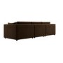 Large Chocolate Brown Velvet 4 Seater Sofa - Hudson