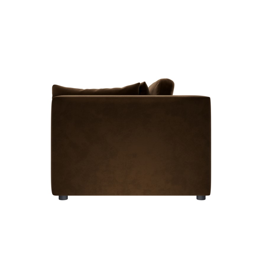 Large Chocolate Brown Velvet 3 Seater Sofa - Hudson