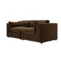 Large Chocolate Brown Velvet 3 Seater Sofa - Hudson