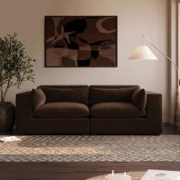 Large Chocolate Brown Velvet 3 Seater Sofa - Hudson