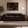 Large Chocolate Brown Velvet 3 Seater Sofa - Hudson