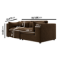 Large Chocolate Brown Velvet 3 Seater Sofa - Hudson