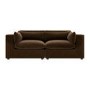 Large Chocolate Brown Velvet 3 Seater Sofa - Hudson