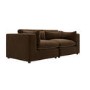 Large Chocolate Brown Velvet 3 Seater Sofa - Hudson