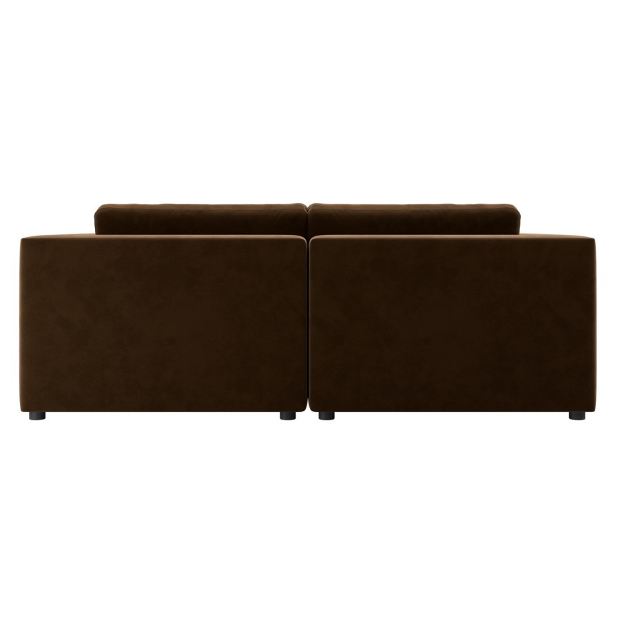 Large Chocolate Brown Velvet 3 Seater Sofa - Hudson