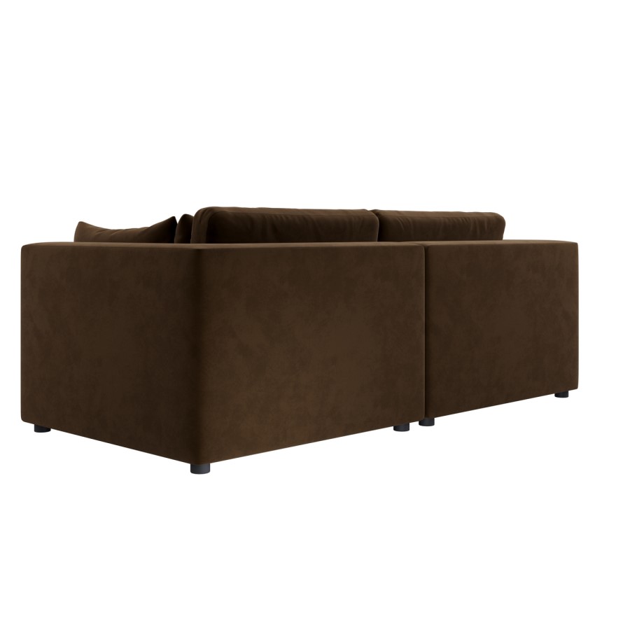 Large Chocolate Brown Velvet 3 Seater Sofa - Hudson