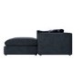 Large Charcoal Grey Velvet Reversible 4 Seater Chaise Corner Sofa - Hudson