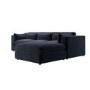 Large Charcoal Grey Velvet Reversible 4 Seater Chaise Corner Sofa - Hudson