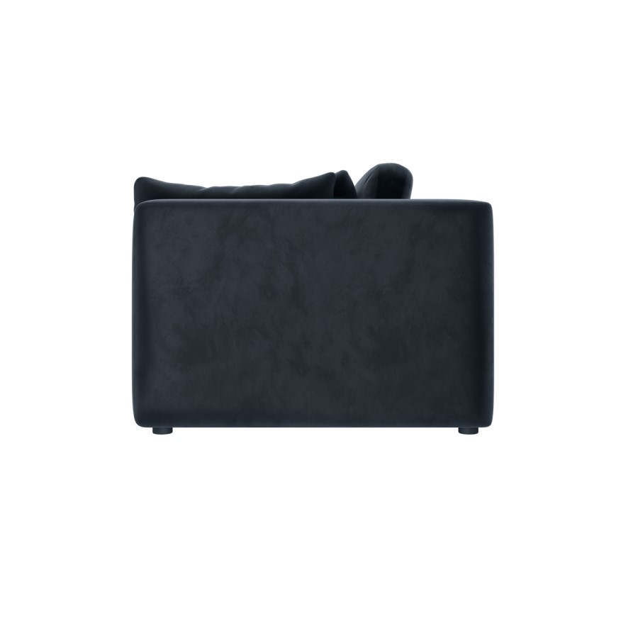 Large Charcoal Grey Velvet 4 Seater Sofa - Hudson