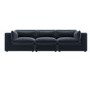 Large Charcoal Grey Velvet 4 Seater Sofa - Hudson