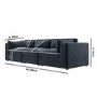 Large Charcoal Grey Velvet 4 Seater Sofa - Hudson