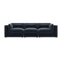 Large Charcoal Grey Velvet 4 Seater Sofa - Hudson