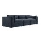 Large Charcoal Grey Velvet 4 Seater Sofa - Hudson