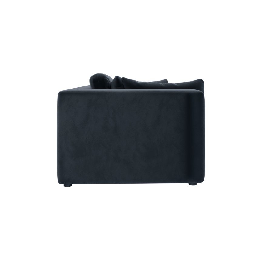 Large Charcoal Grey Velvet 4 Seater Sofa - Hudson
