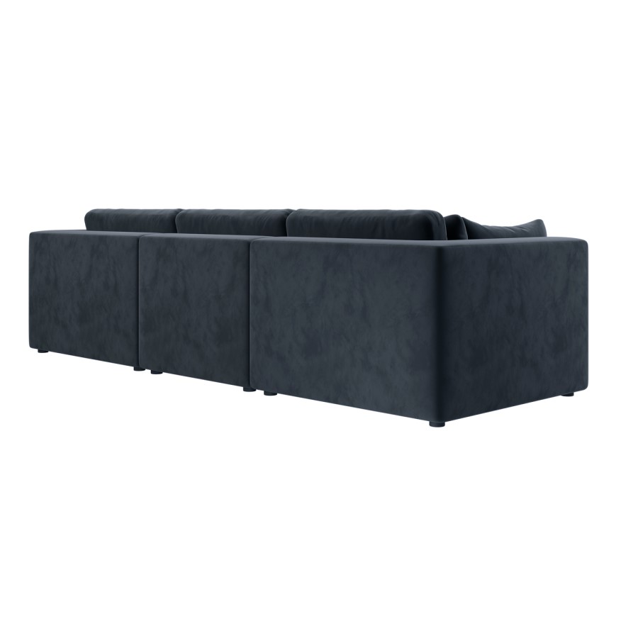 Large Charcoal Grey Velvet 4 Seater Sofa - Hudson