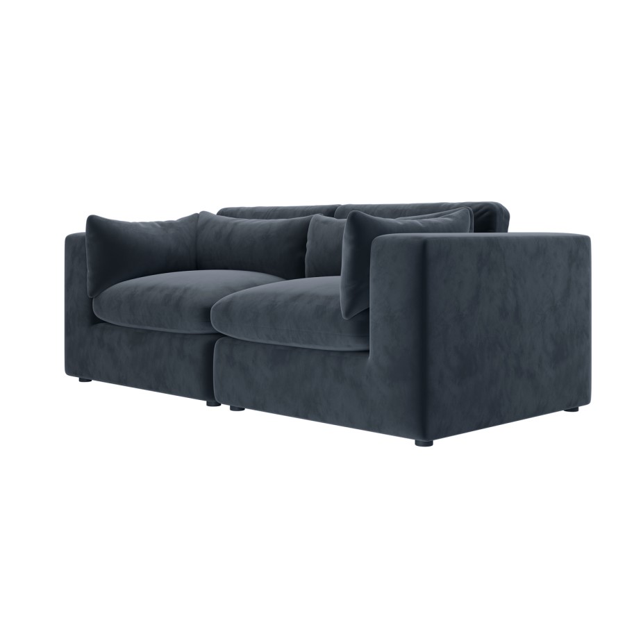Charcoal Grey Velvet 3 Seater Sofa - Hudson