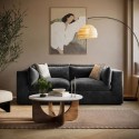 HSN029S Charcoal Grey Velvet 3 Seater Sofa - Hudson