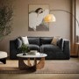 Charcoal Grey Velvet 3 Seater Sofa - Hudson