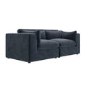 Charcoal Grey Velvet 3 Seater Sofa - Hudson