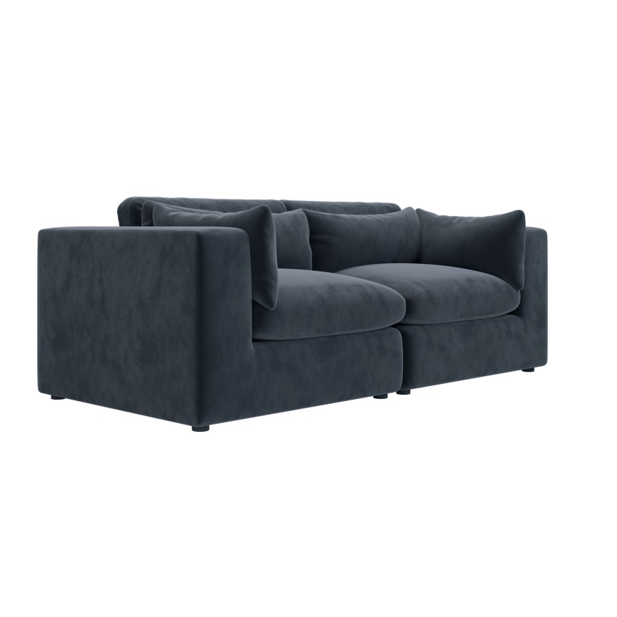 Charcoal Grey Velvet 3 Seater Sofa - Hudson