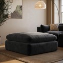 HSN030S Charcoal Grey Velvet Foostool - Hudson