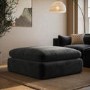 Charcoal Grey Velvet Foostool - Hudson