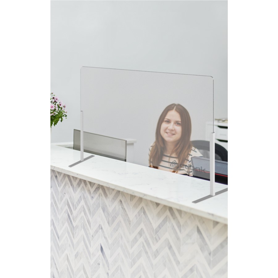 Hygiene Tech Protective Screen Perspex 1 Metre High Free Standing - 100cm x 75cm x 4mm