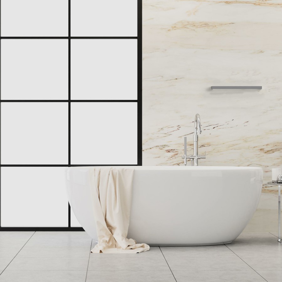 Square Brushed Single Bar Heated Towel Rail 19W - Burdock
