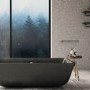 Square Brushed Single Bar Heated Towel Rail 19W - Burdock