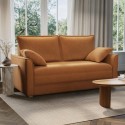 HTR001 Orange Fabric 2 Seater Pull Out Sofa Bed - Hunter