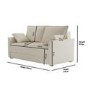 Beige Fabric 2 Seater Pull Out Sofa Bed - Hunter