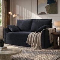 2 Seater Large Pull-Out Sofa Bed with Storage in Navy Chenille - Hunter