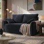 2 Seater Large Pull-Out Sofa Bed with Storage in Navy Chenille - Hunter