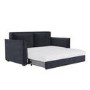 2 Seater Large Pull-Out Sofa Bed with Storage in Navy Chenille - Hunter