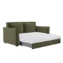 2 Seater Large Pull Out Sofa-Bed with Storage in Khaki Chenille - Hunter