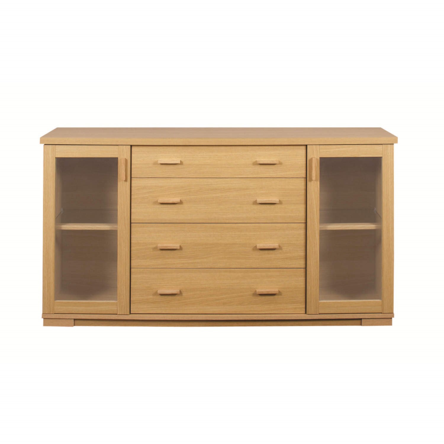 Caxtons Huxley Oak 2 Door/4 Drawer Glazed Sideboard Furniture123