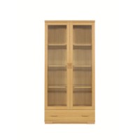 Caxtons Huxley Oak 2 Glazed Door/1 Drawer Display Cabinet
