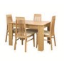 Caxtons Huxley Oak Compact Dining Set with 6 Beige Slatted Back Dining Chairs