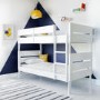 GRADE A1 - White Wooden Bunk Bed with Ladder - Hugo