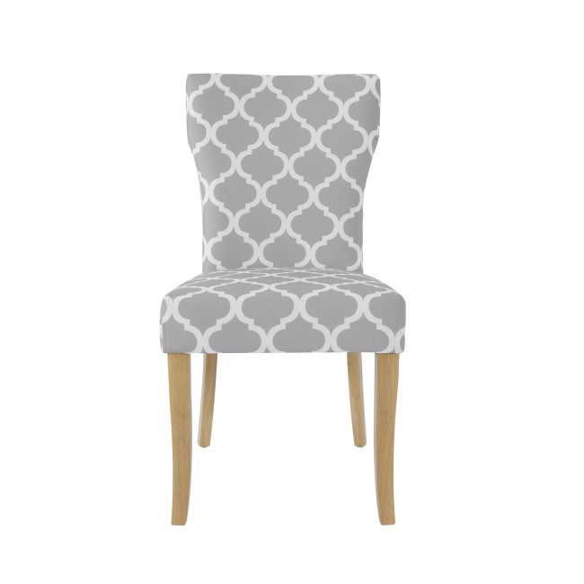 GRADE A1 - LPD Pair of Hugo Grey and White Fabic Chair